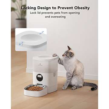 PETLIBRO Automatic Cat Food Dispenser, Automatic Cat Feeder with Customize Feeding Schedule, 4L Auto Cat Feeder with Interactive Voice Recorder, Timed Pet Feeder for Cat & Dog 1-4 Meals Dry Food