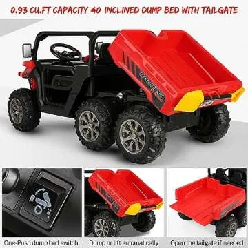 Hikole 2 Seater Ride On Car with Remote Control, 24V Ride On Toys for Big Kids with Dump Bed, 4X75 M...