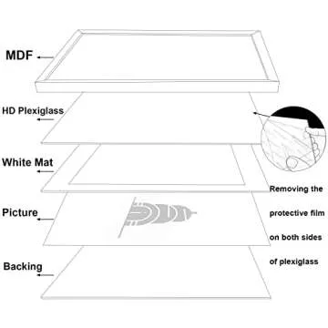 BESCRCL 11x14 Picture Frame Black Set of 6, Display Pictures 8x10 with Mat or 11x14 without Mat, Photo Frames for Wall Mounting