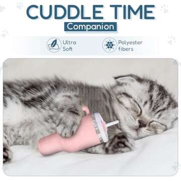 PUPROAR Kitty Cup Tumbler Cat Toy – Small Crinkle Catnip - Funny and Cute Kitten Toys with Cat Nip for Fun Indoor Play, Unique Kitty Birthday Gift, Aesthetic Kitten Present (Pink Peach Dust)