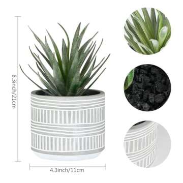 Derekey Artificial Plants Indoor Fake Plants for Home Decor and Office Decor, Succulents Plants Arti...