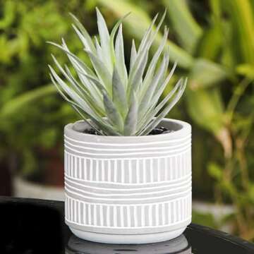 Derekey Artificial Plants Indoor Fake Plants for Home Decor and Office Decor, Succulents Plants Artificial in Pots,8 Inch(Pack of 1)