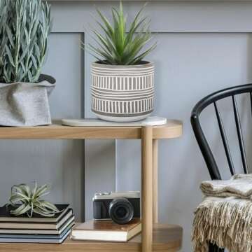 Derekey Artificial Plants Indoor Fake Plants for Home Decor and Office Decor, Succulents Plants Artificial in Pots,8 Inch(Pack of 1)