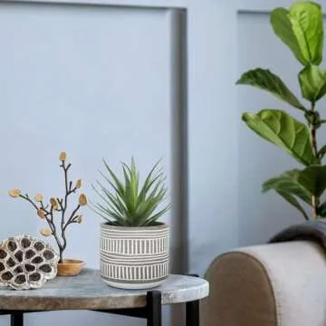 Derekey Artificial Plants Indoor Fake Plants for Home Decor and Office Decor, Succulents Plants Artificial in Pots,8 Inch(Pack of 1)