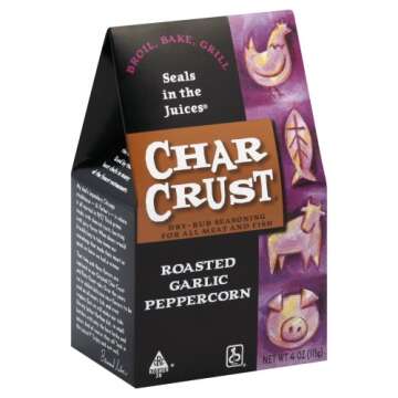 Char Crust Roasted Garlic Peppercorn Dry Rubs - 8 OZ - Perfect Seasoning for Any Meat Lover