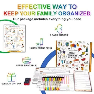 Magnetic Chore Chart Set for Kids and Adults - 3 Pieces