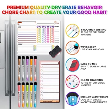 Magnetic Chore Chart Set for Kids and Adults - 3 Pieces