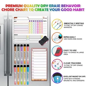 Magnetic Chore Chart Set for Kids and Adults - 3 Pieces