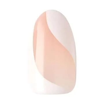 KISS imPRESS No Glue Mani Press On Nails, Design, 'On My Mind', White, Medium Size, Almond Shape, Includes 30 Nails, Prep Pad, Instructions Sheet, 1 Manicure Stick, 1 Mini File
