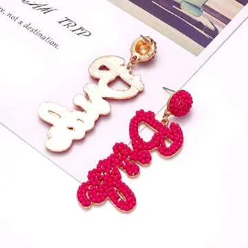 Vibrant NLCAC Bride Earrings for Bachelorette Parties