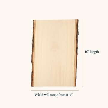Walnut Hollow Basswood Plank Large with Live Edge Wood (Pack of 1) - For Wood Burning, Home Décor, and Rustic Weddings