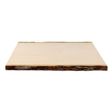 Walnut Hollow Basswood Plank Large with Live Edge Wood (Pack of 1) - For Wood Burning, Home Décor, and Rustic Weddings