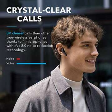 Soundcore Anker Liberty Air 2 Wireless Earbuds, Diamond-Inspired Drivers, Bluetooth Earphones, 4 Mic...