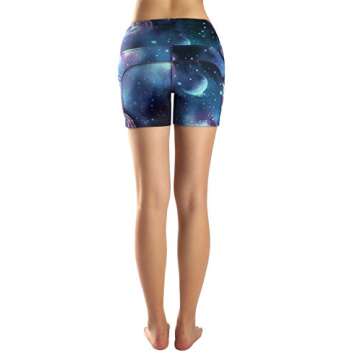 Munvot Women Running Workout Tights Yoga Shorts with Pockets L