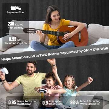 10 Pack Large Acoustic Panels,48 x 24 x 0.4 Inch Sound Proof Foam Panels for Walls，Premium Noise Dampening Panels,Sound Panels for Media Room, Office and Studio,Black