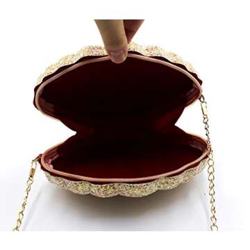 AIBEARTY Cute Seashell Shape Crossbody Purse Small Shoulder Bag with Chain for Women Little Girls
