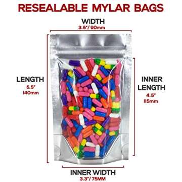 500 Count Resealable Mylar Bags for Durable Packaging