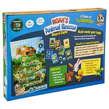 Jumping High Fives Noah’s Animal Rescue - Cooperative Noah’s Ark Animal Bible Story Board Game for Kids Ages 4+, No Reading Required and Easy to Learn, Perfect for Family Game Night
