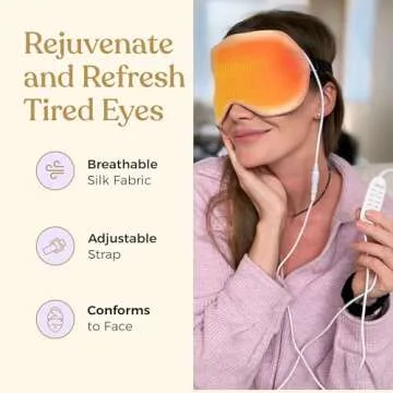 Heated Eye Mask for Dry Eye Relief - Stye Eye Treatment, Warming Eye Mask for Dry Eyes Mask Warm Compress for Eyes, Sinus Mask Heated Eye Patch - Dry Eye Mask Moist Heat Electric Warming - Champagne