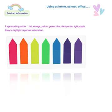 Colored Sticky Neon Flags Index Tabs Page Markers Highlight Strips Writable Labels Page for Marking and Highlighting, 4 Sets, 560pcs