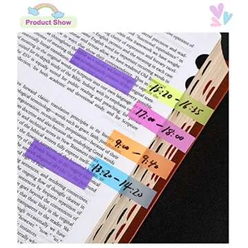 Colored Sticky Neon Flags Index Tabs Page Markers Highlight Strips Writable Labels Page for Marking and Highlighting, 4 Sets, 560pcs