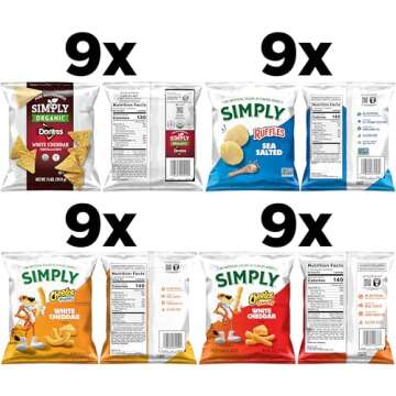 Simply, Variety Pack Snacks, 0.875 Ounce (Pack of 36)