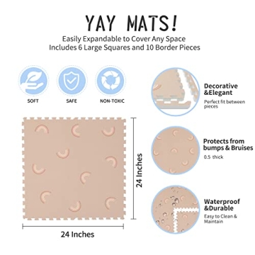 Yay Mats Stylish Extra Large Baby Play Mat Safe Soft Foam