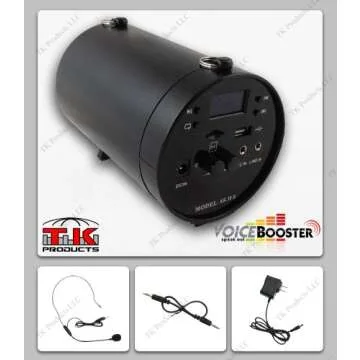 VoiceBooster Voice Amplifier & Mp3 Player 25watts Black MR-AK38 by TK Products,Portable, for Teachers, Coaches, Tour Guides, Presentations, Costumes, Etc.