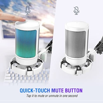 FIFINE A6T White USB Gaming Microphone for Streamers
