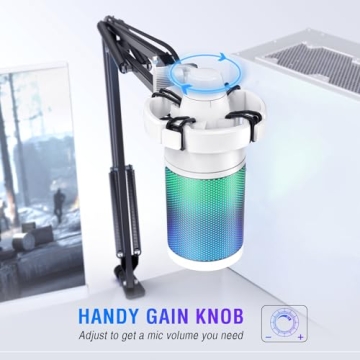 FIFINE A6T White USB Gaming Microphone for Streamers