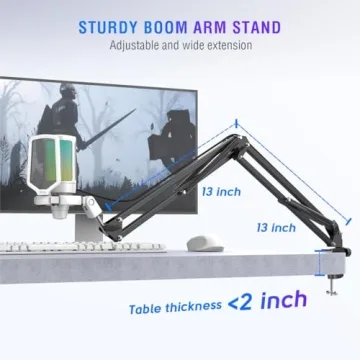 FIFINE A6T White USB Gaming Microphone for Streamers