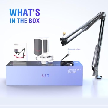 FIFINE A6T White USB Gaming Microphone for Streamers