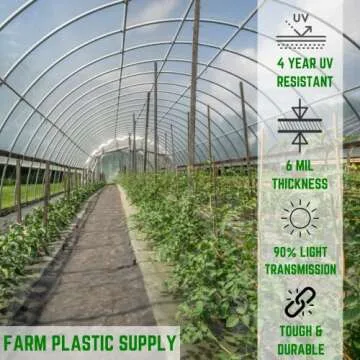 Farm Plastic Supply - Clear Greenhouse Plastic Sheeting - 6 mil - (10' x 40') - 4 Year UV Resistant ...