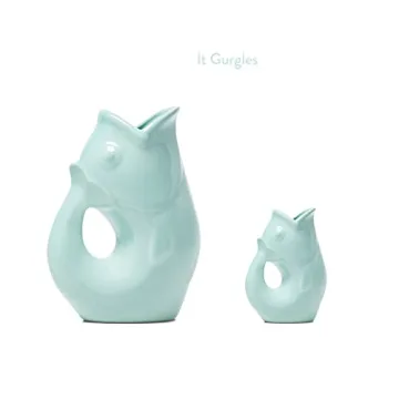 GurglePot Fish Pitcher Set - Fun Stoneware for Gifting