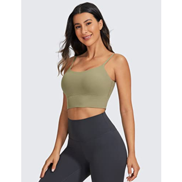 CRZ YOGA Women’s Adjustable Longline Sports Bra - Medium Support
