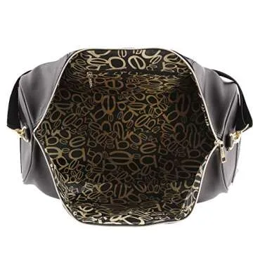 BEBE Women's ELLISA Stylish Overnight Bag Black Croc