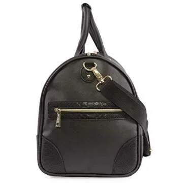 BEBE Women's ELLISA Stylish Overnight Bag Black Croc