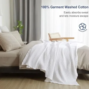 Luxury PHF Cotton Waffle Blanket for Year-Round Comfort