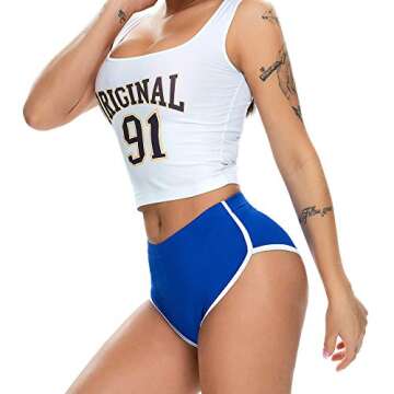 Women Navy Blue Butt Lifting Lounge Cheeky Booty Shorts Workout Yoga Hot Pants L