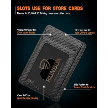 RUNBOX Slim RFID Wallet for Men & Women with Gift Box