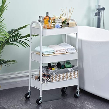 TOOLF 3 Tier Rolling Cart - Easy Assemble Utility Cart