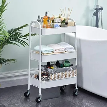 TOOLF 3 Tier Rolling Cart - Easy Assemble Utility Cart