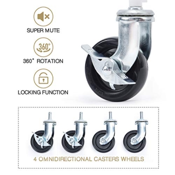 TOOLF 3 Tier Rolling Cart - Easy Assemble Utility Cart