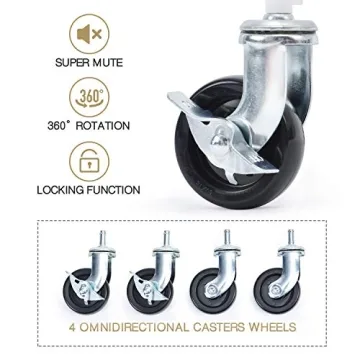 TOOLF 3 Tier Rolling Cart - Easy Assemble Utility Cart