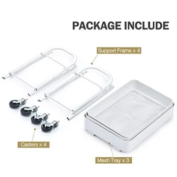 TOOLF 3 Tier Rolling Cart - Easy Assemble Utility Cart