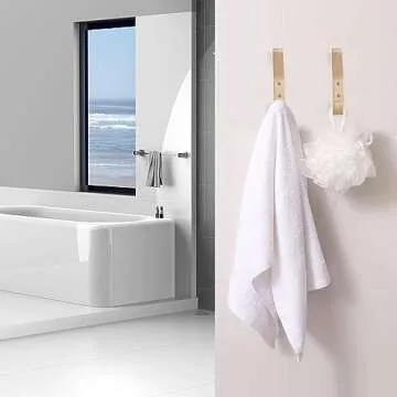 CRSWHA Natural Wood Wall Hooks,4 Pack Wall Mounted Wooden Coat Hooks,Modern Decorative Wooden Peg Hook for Entrance Wall,Heavy Duty Bag Hanger Hooks for Hanging Coats,Key,Towels,Purse(Oak Wood)