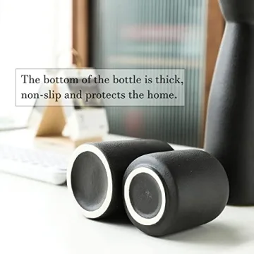 KIOXOHO Black Ceramic Vase Set for Modern Rustic Decor