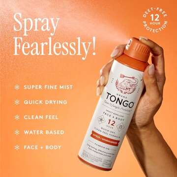 Grand Tongo DEET-Free Insect Repellent with Picaridin, The 12 Hour Protection, DEET Alternative - Citrus + Sandalwood
