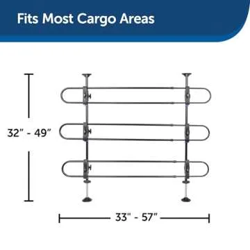 PetSafe Happy Ride Metal Dog Barrier - Adjusts to Fit Your Vehicle - Keeps Pets Off Passenger Seats - Sturdy Construction