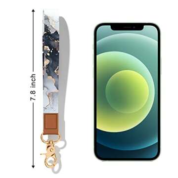 Hsxnam Wrist Lanyard Key Chain, Cute Wristlet Strap Keychain Holder for Women Men Keys Airpods ID Ba...